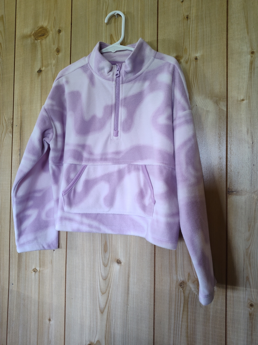 Athletic Works Pink & Purple Tie-Dye Fleece Pullover